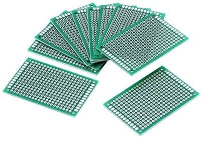 Dailygoody - Circuit Board - Dubbelzijdig - Ideaal voor prototypebouw - 4x6cm - Voor DIY projecten - 10 stuks - Geschikt voor elektronica
