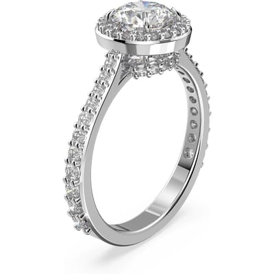 Swarovski Damen-Damenring Metall Swarovski-Kristall 58 Silber 32022381