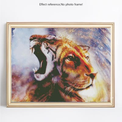Peinture Diamant Animaux Broderie Diamant Tigre Diamant Plein Layout Hobby Et Artisanat Photos 20X30 gray