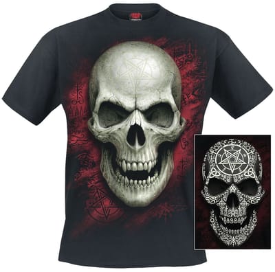 Spiral - Gothic T-shirt - Gothic Runes - Glow in the dark - S tot XXL - voor Mannen - zwart