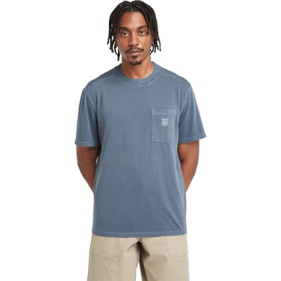 Timberland Garment Dye Chest Pocket Tee Navy Maat: S | Basic T-Shirts Outlet | Heren | Blauw