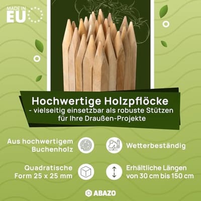 Vierkante Houten Palen - 25 Stuks van 120 cm - Ideaal voor Hekken, Boompalen en Tuinprojecten