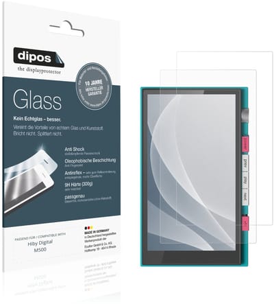 dipos – 2x Matte Pantserfolie geschikt voor Hiby Digital M500 | 9H Screenprotector