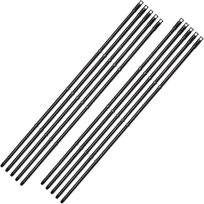 Novaliv 10x Veelzijdige Premium Schroefbezemsteel 137 cm - 2,6 cm Stabiel Duurzaam Zwart Verstelbaar 137 cm tot 94,5 cm Perfect voor vegen, schrobben en ramen lappen Hoogwaardige metalen constructie