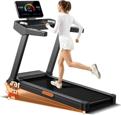 Loopband voor thuis - Hometrainer loopband - Cardio training - 15% instelbare helling - 136 kg belasting - Zwart