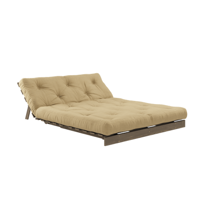 Karup Slaapbank Roots 140 - 758 Wheat Beige - 106 carob brown lacquered