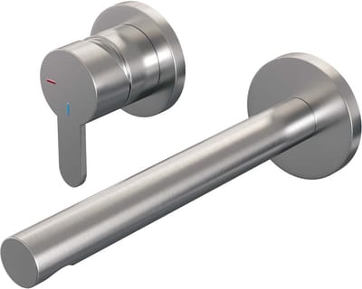 Brauer Brushed Edition inbouw wastafelmengkraan met rechte uitloop en rozetten model D2 RVS geborsteld PVD