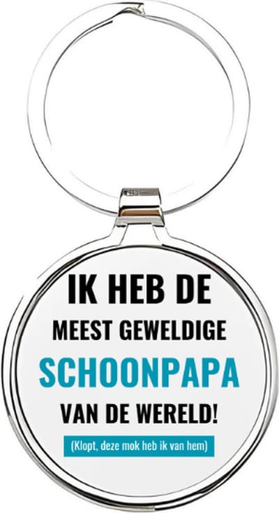 Akyol - ik heb de meest geweldige schoonpapa van de wereld Sleutelhanger - Schoonvader - de leukste schoonvader - schoonvader sleutelhanger - papa sleutelhanger - sleutelhanger papa - familie sleutelhanger - vaderdag cadeautje - 4 x 7,5 CM