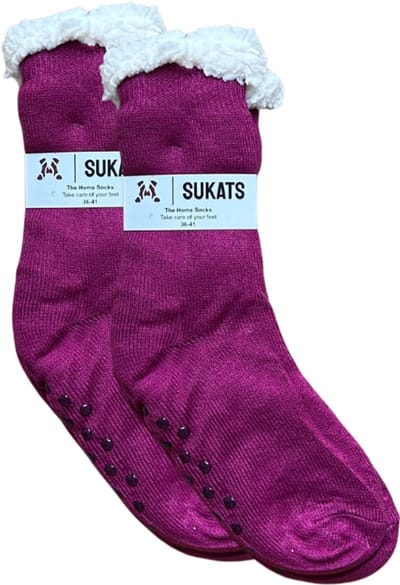 Sukats® Huissokken - Homesocks - Maat 36-41 - Dames Huissokken - Antislip Sokken - Fluffy Sokken - Slofsokken - Variant 155 - Meerdere Maten en Varianten - Verwarmde Sokken