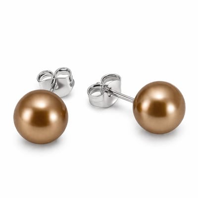 Behave Pareloorbellen 10 mm Bruin – Oorstekers Dames – Nikkelvrij – Klassieke Oorknopjes – Inclusief Cadeauverpakking