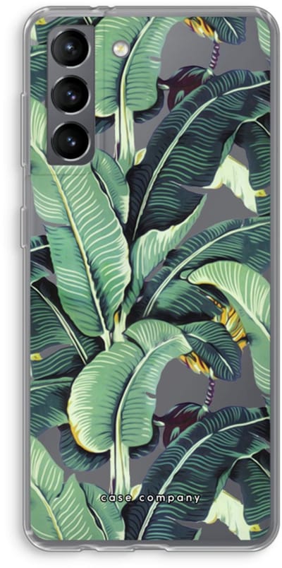 Hoesje geschikt voor Samsung Galaxy S21 hoesje - Bananenbladeren - Soft Cover Telefoonhoesje - Bescherming aan alle Kanten en Schermrand