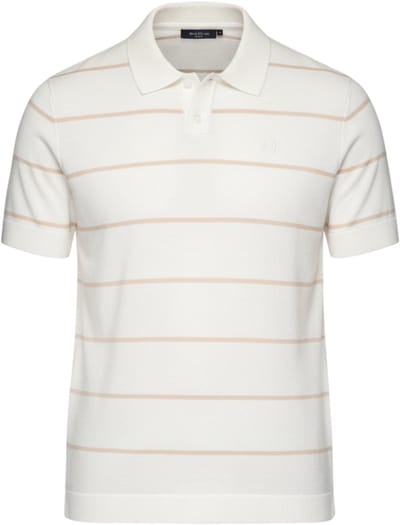 OMBRE Polo - Regular Fit - Viscose - Korte Mouw Wit / Beige S