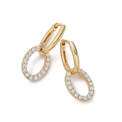 Ooringen met zirkonia goldplated