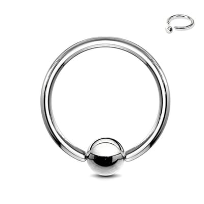 Piercing ball closure ring 1.6x10x4 - zilver - LMPiercings