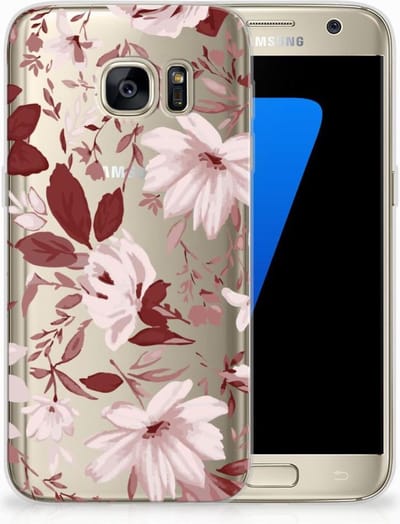 TPU Hoesje voor Hoesje maken Samsung Galaxy S7 Watercolor Flowers