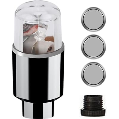 2 Stuks Wielverlichting Auto Fiets Wiel Band Ventiel Stof Licht Spaak Knipperlichten voor Auto Vrachtwagen SUV gray
