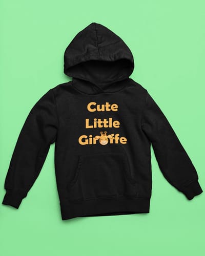 Pixeline Hoodie Giraffe #black 1-2 jaar - Giraffe - Pixeline - Trui - Stoer - Dier - Kinderkleding - Hoodie - Dierenprint - Animal - Kleding