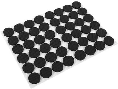 Allecto - Antislip Rubber Voetbeschermers - Vloerbescherming - 48 Stuks - Zwart - Voorkomt Krassen - Ideaal voor Meubels - Geschikt voor Elke Vloer..