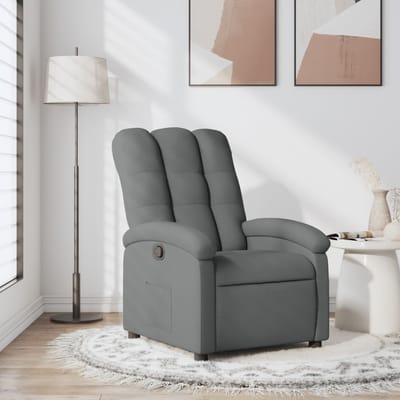 vidaXL - Relaxfauteuil - Donkergrijze - Stof