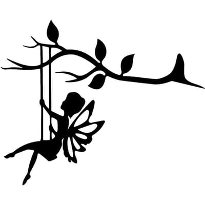 Fee Tak Ornament Roestvrij Metaal Schommelende Fee Silhouet Decoratie Buiten Tuin Hanger gray