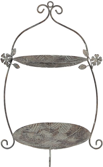 Clayre & Eef Etagère 2 laags 34x32x50 cm Groen Bruin Metaal