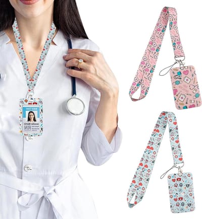 ID Kaarthouder met Veiligheidsclip - 2x Lanyard Sleutelhanger - Leuk Design - Perfect voor Verpleegkundigen - ShopVlot