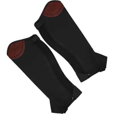 2 Stuks Leer Half Chaps Ruitersport Paardrijden Half Chaps Beenbeschermer voor VolwassenenXXL black