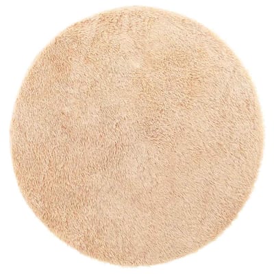 vidaXL - Hoogpolig - vloerkleed - NAVARRA - 100x100 - cm - polyester - beige