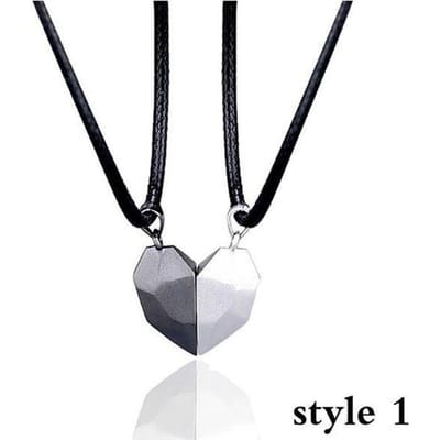 Collier - Mode - Coeur Magnétique - Métal - Saint Valentin - Style 1