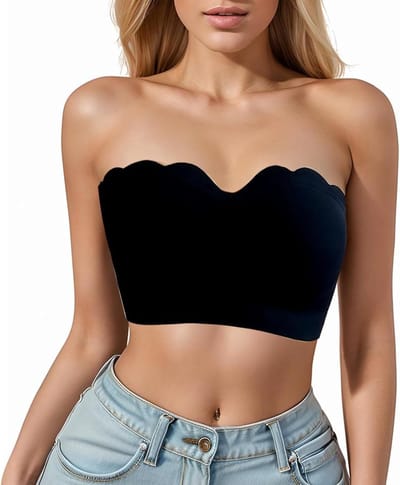 Comfortabele Strapless Bandeau Bh voor Dames, Naadloze en Antislip Ondersteuning, Perfect voor Dagelijks Gebruik en Speciale Gelegenheden (Zwart)