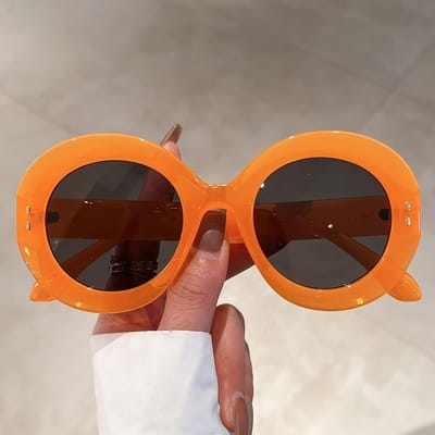 nieuwe dames ronde zonnebril eenvoudige effen kleur veelzijdige rijstnagel decoratief modeaccessoire