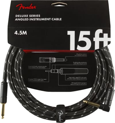 Fender Deluxe Series Instrument Cable S>A 4.5m (Black Tweed) - Instrumentenkabel