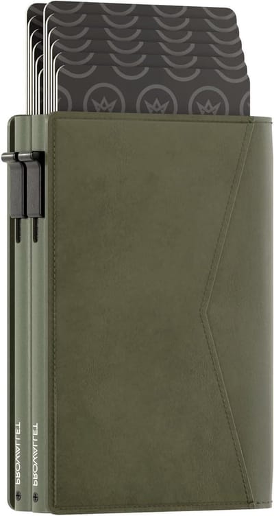 Card Holder Dubbel - Portemonnee Kaarthouder - Kaarten Organiseren - Dubbele Kaartenhouders - Ruimte voor 14 kaarten - Olijfgroen