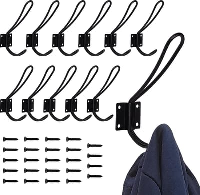 Unyqoos ® Klassieke Zwarte Muurhaken Set voor Alle Kamers in Huis