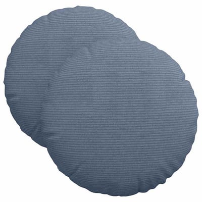 vidaXL Zitkussens 2 st Katoen Stof Blauw Ø 40 cm