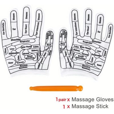 Handschoenen Handreflexologie Acupunctuurpunt Acupressuurhulpmiddelen Handen Verlichten Spa-stick Acupunctuurpunten Punt Herbruikbaar gray