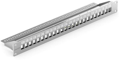 Modulair Patchpaneel 24 Poorten 1U voor 19 Inch Rackmontage - Geschikt voor Keystone Modules CAT5 t/m CAT8