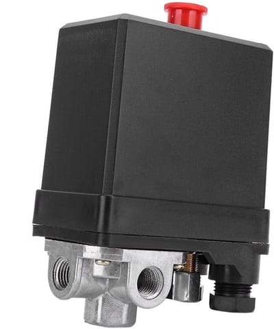 Dailygoods - 3-fasen drukschakelaar - 4-gaats voor luchtcompressor - maximale werkdruk 125 psi - ideaal accessoire - lange levensduur - gebruiksvriend...