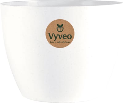 Vyveo - Bloempot Lunda - 14x10 - Wit - Bloempot voor binnen en buiten - Lichtgewicht - Breukbestendig - Vorstbestendig - UV-bestendig