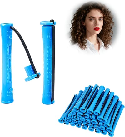 Permanente Rollen - Krulspelden Set - Doe-het-zelf Kapsels - Warmtevrije Krultechniek - 60 Stuks Klein - Blauw