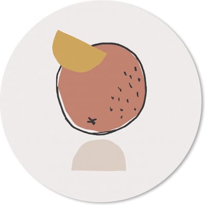 Muismat rond 20x20 cm - Mousepad Zomer - Kokosnoot - Wit - Ronde muismatten