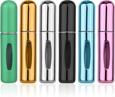 Set van 6 Mini Travel Parfumflessen van 5ml - Herbruikbare Vials voor Mannen en Vrouwen, Perfect voor Outdoor Activiteiten en Reizen