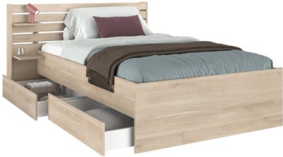 Vente-unique Bedframe hout natuurlijk licht 120 x 190 cm