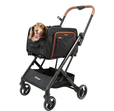 Ibiyaya 3 in 1 hondenbuggy - Voor kleine honden - Geschikt voor in het vliegtuig en auto - Hondenbuggy - Uitklapbare hondendraagzak - tot 7 kilo