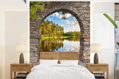 Behang - Fotobehang Landschap - Doorkijk - Water - Breedte 175 cm x hoogte 240 cm