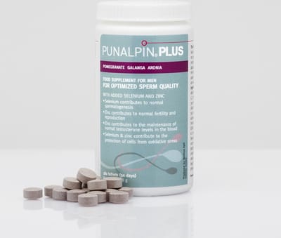 Punalpin PLUS (30 dagen) - Betere Sperma Kwaliteit en Betere Vruchtbaarheid Man - Zink - Selenium - Granaatappel