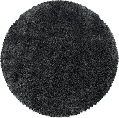 Flycarpets Luna Vloerkleed Rond - Grijs - Hoogpolig - 120 cm