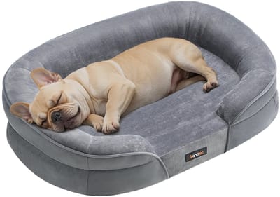 uJOY Hondenmand - Orthopedische ondersteuning - Zacht flanel en fluweel - Afneembare hoes - Geschikt voor oudere honden - Antislip