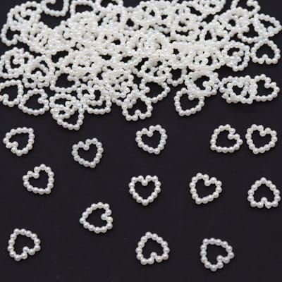 Hart confetti 200 stuks - witte parels - elegante decoratie - perfect voor bruiloften - SnelShoppen