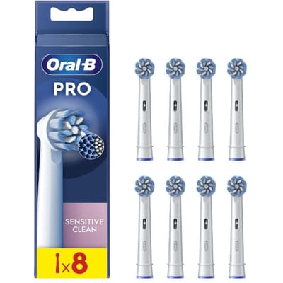 Oral-B | Brossettes de rechange | EB60X-8 Sensitive Clean Pro | Brossettes | Pour adultes | Nombre de brossettes incluses 8 | Blanc